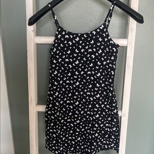 Black and White Butterfly Print Dress